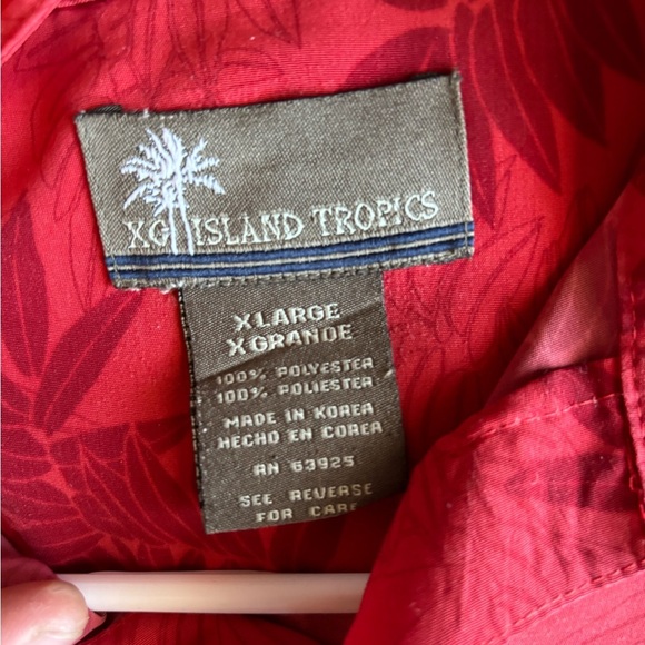 Island Tropics Men’s Dress Shirt Short Sleeve NWOT Red Floral Button Down XL - Picture 11 of 15